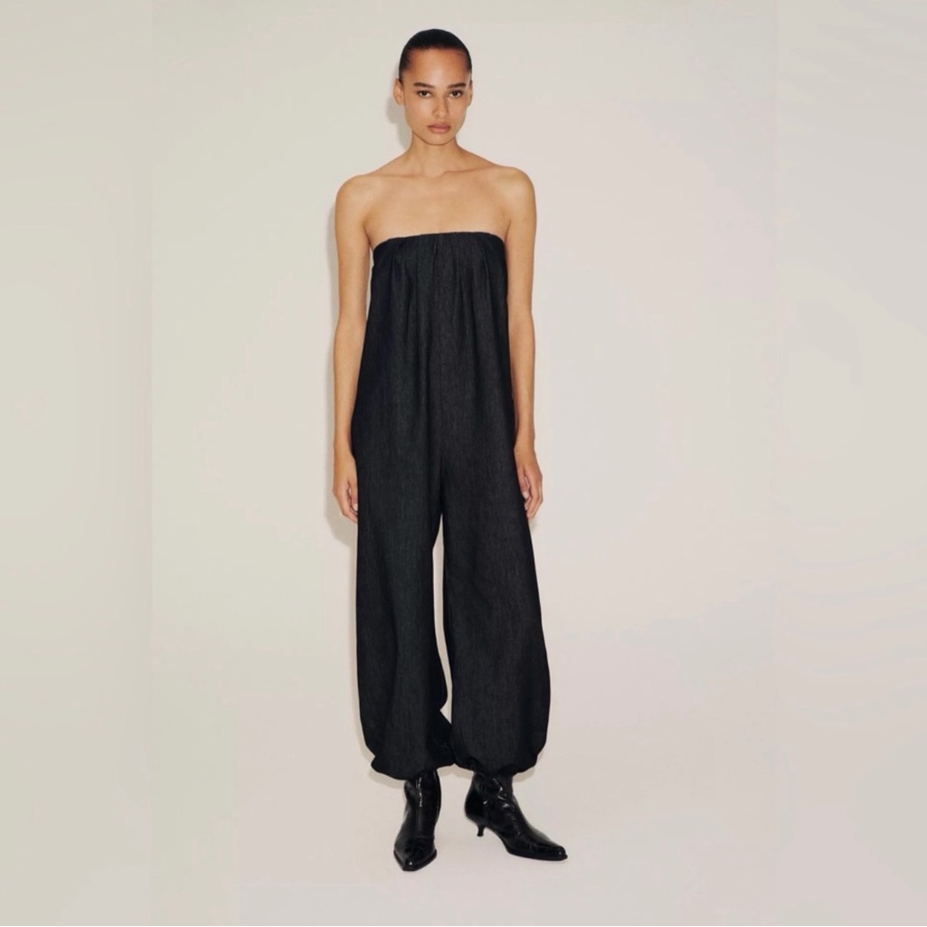 Zara Strapless Ballon Wide-Leg Jumpsuit